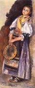 Pierre Auguste Renoir Italian woman witb Iambourine oil painting on canvas